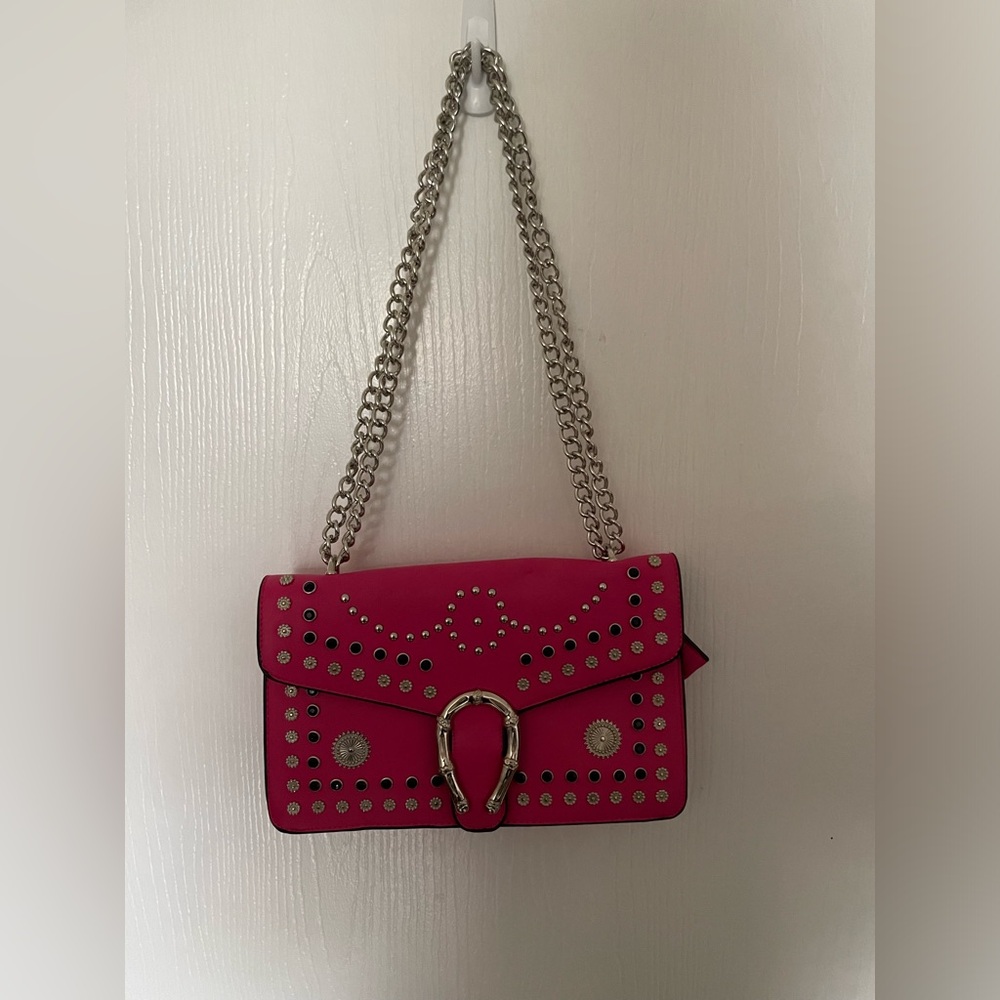 Crossbody Bag With Stud and Rhinestone Accents